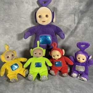 Vintage Teletubbies 1998 Plush Toys Set Of 5 Small (4) Large‎ (1)